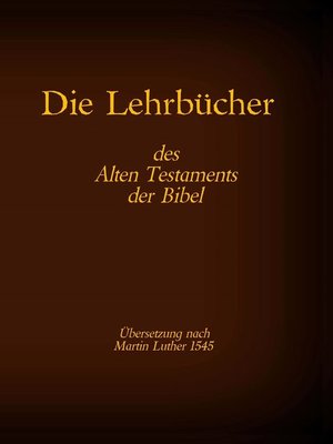 cover image of Die Lehrbücher des Alten Testaments der Bibel